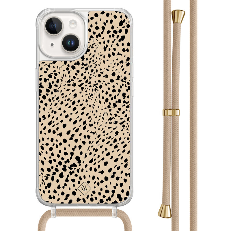 Casimoda iPhone 14 hoesje met beige koord - Spot on