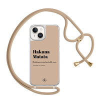 Casimoda iPhone 14 hoesje met beige koord - Hakuna matata