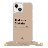 Casimoda iPhone 14 hoesje met beige koord - Hakuna matata