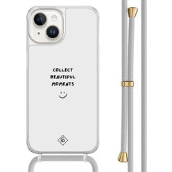 Casimoda iPhone 14 hoesje met grijs koord - Collect moments