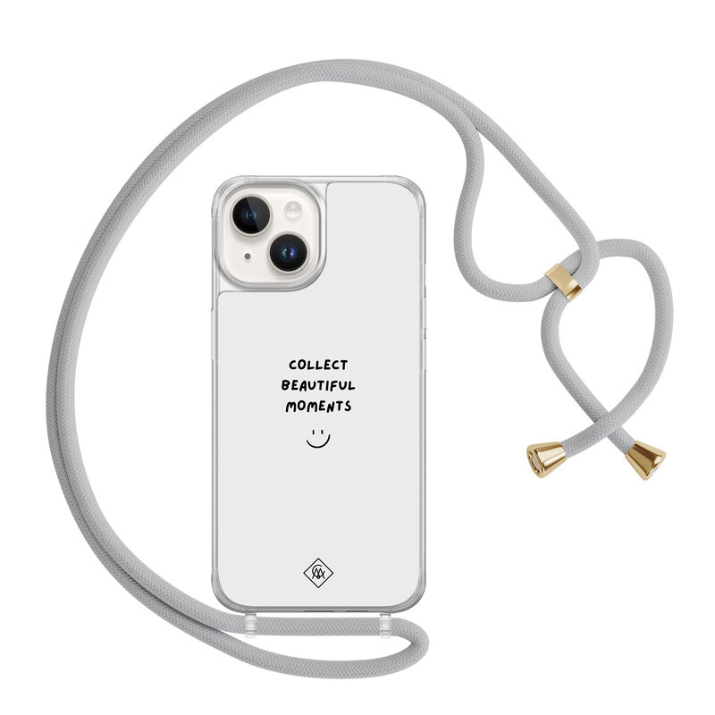 Casimoda iPhone 14 hoesje met grijs koord - Collect moments