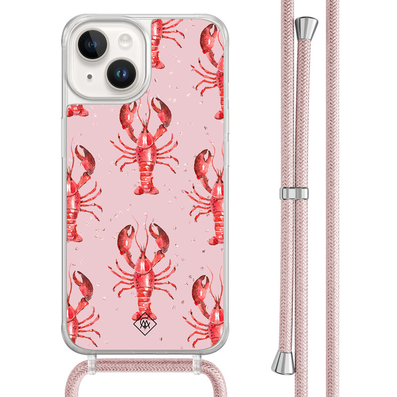 Casimoda iPhone 14 hoesje met rosegoud koord - Lobster