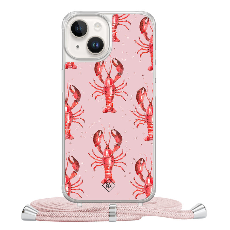 Casimoda iPhone 14 hoesje met rosegoud koord - Lobster