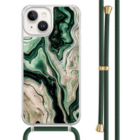 Casimoda iPhone 14 hoesje met groen koord - Green waves