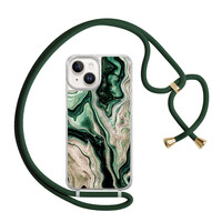 Casimoda iPhone 14 hoesje met groen koord - Green waves