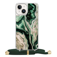 Casimoda iPhone 14 hoesje met groen koord - Green waves