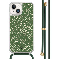 Casimoda iPhone 14 hoesje met groen koord - Green dots