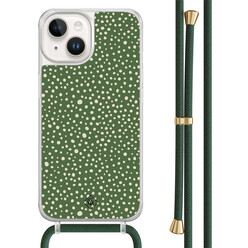 Casimoda iPhone 14 hoesje met groen koord - Green dots