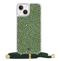 Casimoda iPhone 14 hoesje met groen koord - Green dots