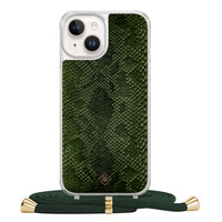 Casimoda iPhone 14 hoesje met groen koord - Snake mix