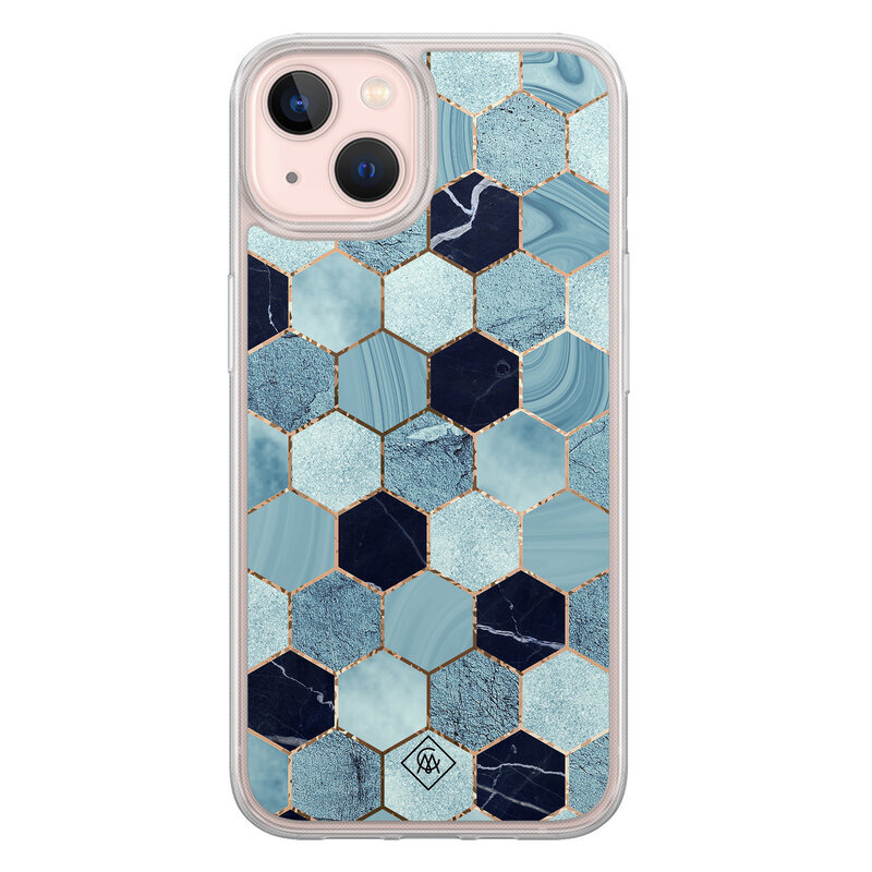 Casimoda iPhone 13 hybride hoesje - Blue cubes