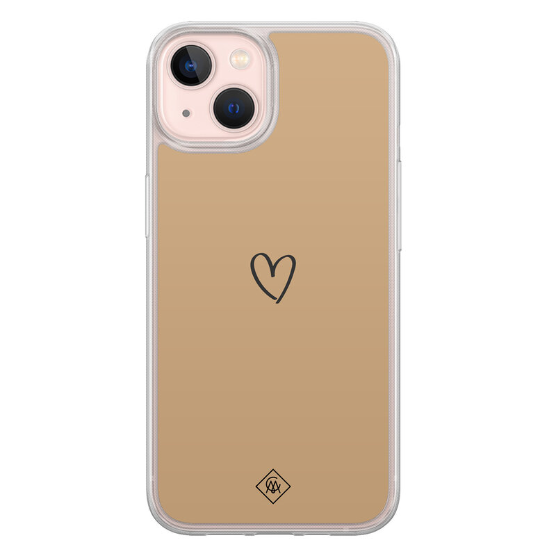 Casimoda iPhone 13 hybride hoesje - Hart bruin