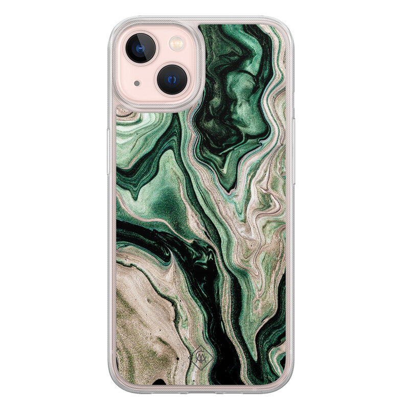 Casimoda iPhone 13 hybride hoesje - Green waves
