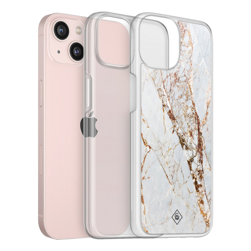 Casimoda iPhone 13 hybride hoesje - Marmer goud