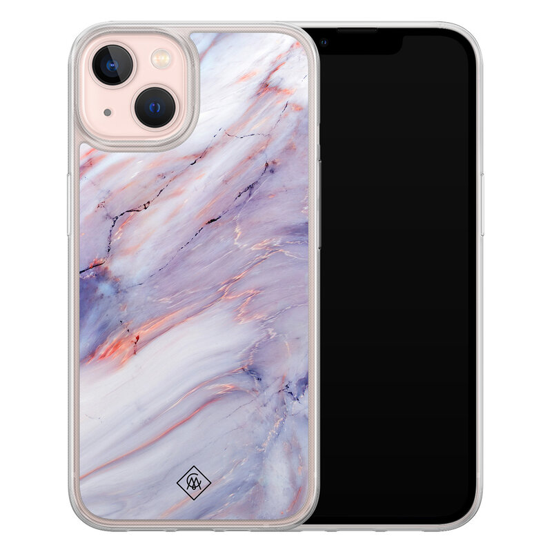 Casimoda iPhone 13 hybride hoesje - Marmer paars
