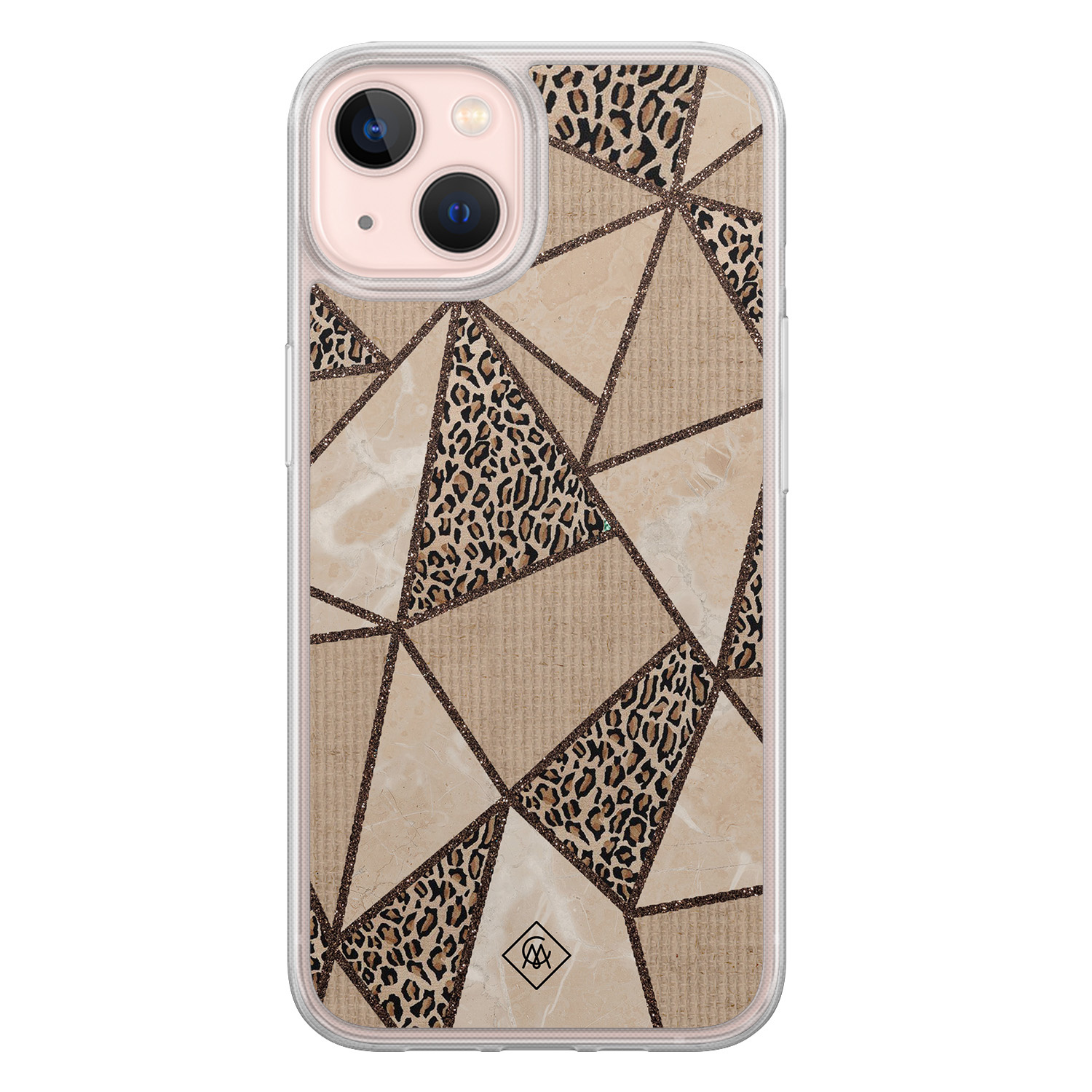 iPhone 13 hybride hoesje - Leopard abstract