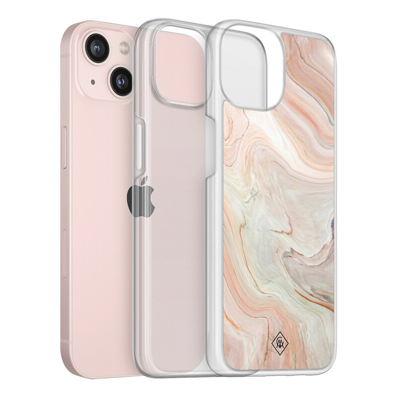 Casimoda iPhone 13 hybride hoesje - Marmer waves