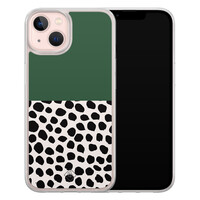 Casimoda iPhone 13 hybride hoesje - Green polka