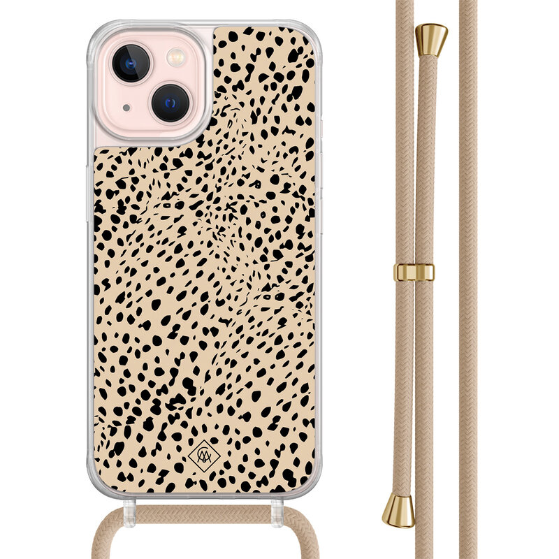 Casimoda iPhone 13 hoesje met beige koord - Spot on