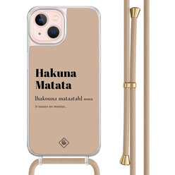 Casimoda iPhone 13 hoesje met beige koord - Hakuna matata