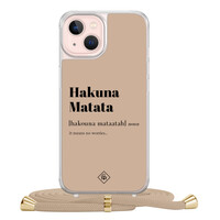 Casimoda iPhone 13 hoesje met beige koord - Hakuna matata