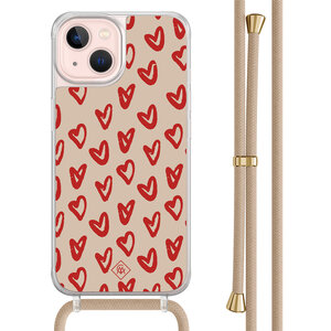 Casimoda iPhone 13 hoesje met beige koord - Hartendief