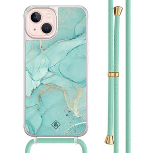 Casimoda iPhone 13 hoesje met mint koord - Touch of mint