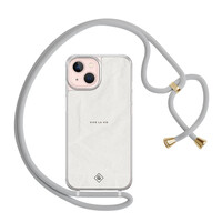 Casimoda iPhone 13 hoesje met grijs koord - Vive la vie