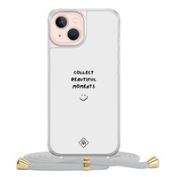 Casimoda iPhone 13 hoesje met grijs koord - Collect moments