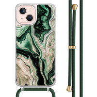 Casimoda iPhone 13 hoesje met groen koord - Green waves
