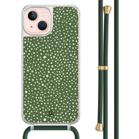 Casimoda iPhone 13 hoesje met groen koord - Green dots