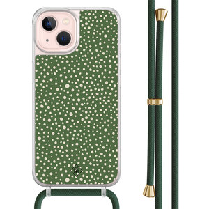 Casimoda iPhone 13 hoesje met groen koord - Green dots