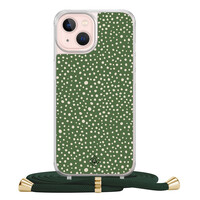 Casimoda iPhone 13 hoesje met groen koord - Green dots