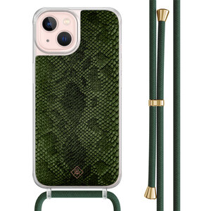 Casimoda iPhone 13 hoesje met groen koord - Snake mix