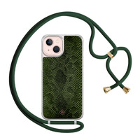 Casimoda iPhone 13 hoesje met groen koord - Snake mix