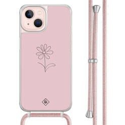 Casimoda iPhone 13 hoesje met rosegoud koord - Madeliefje