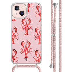 Casimoda iPhone 13 hoesje met rosegoud koord - Lobster