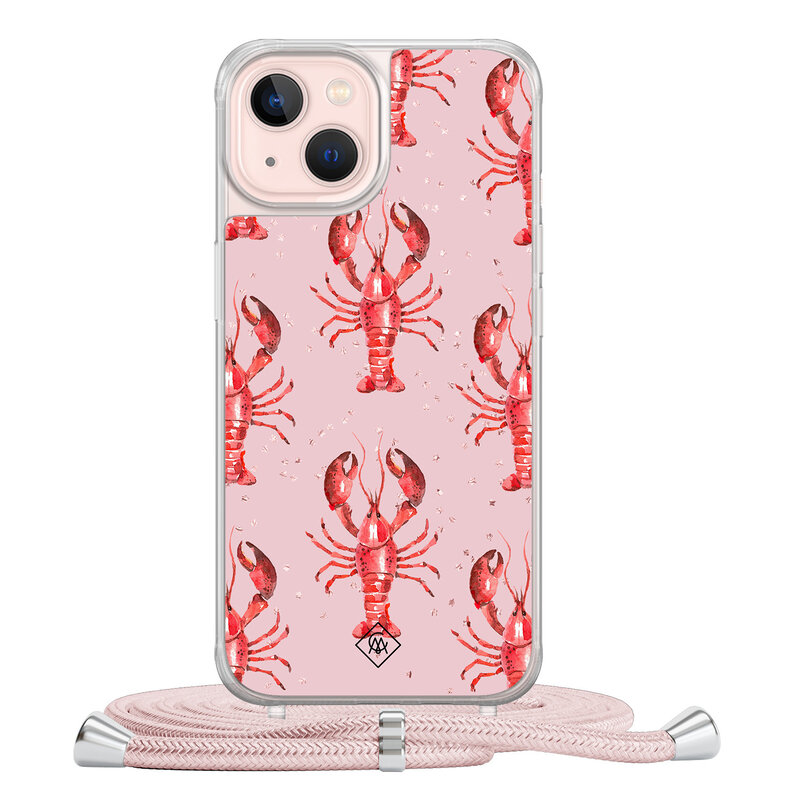 Casimoda iPhone 13 hoesje met rosegoud koord - Lobster