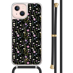 Casimoda iPhone 13 hoesje met zwart koord - Flower fantasy