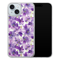 Casimoda iPhone 15 hybride hoesje - Floral violet