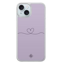 Casimoda iPhone 15 hybride hoesje - Hart lila