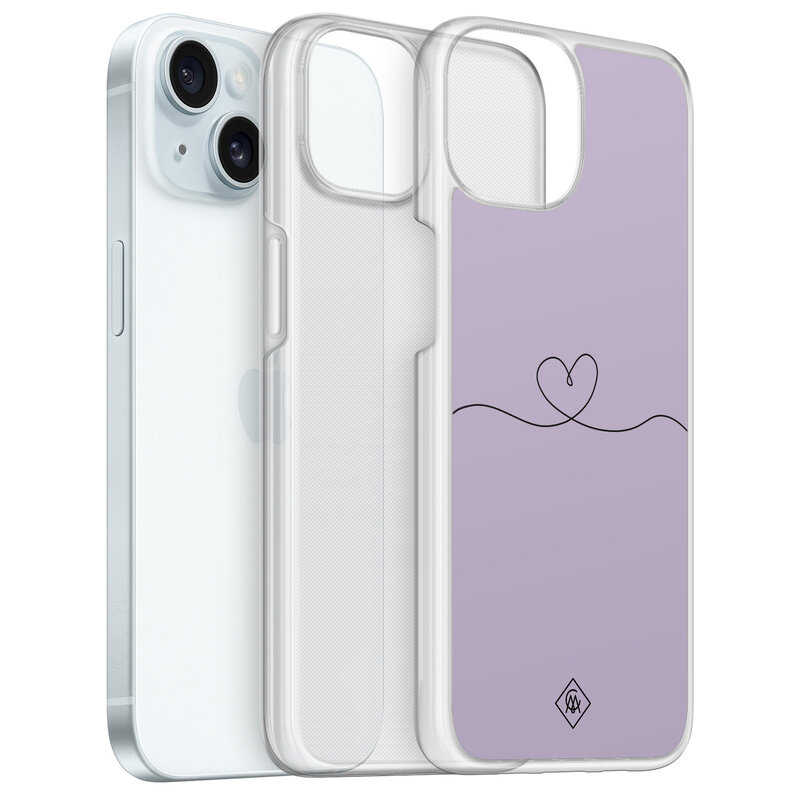 Casimoda iPhone 15 hybride hoesje - Hart lila