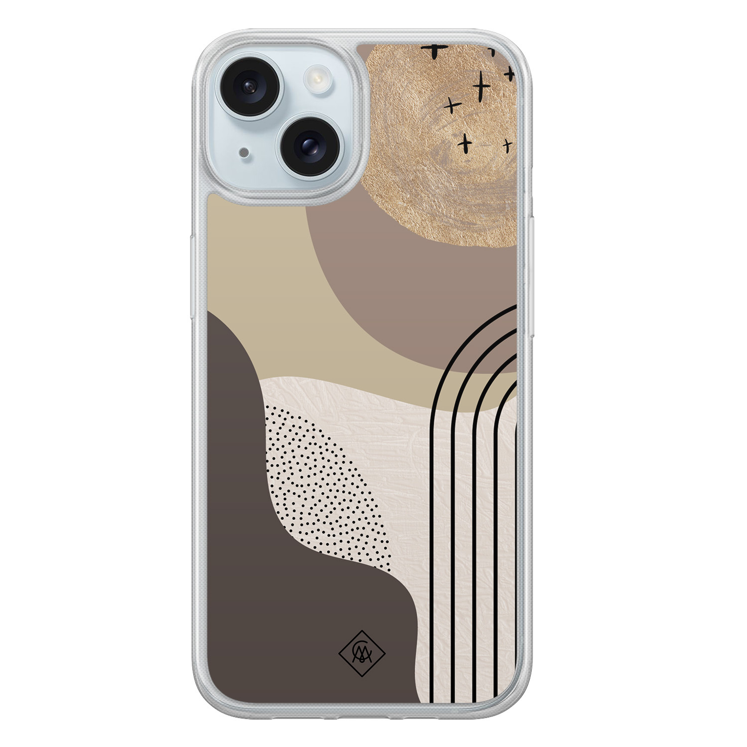 iPhone 15 hybride hoesje - Abstract almond shapes