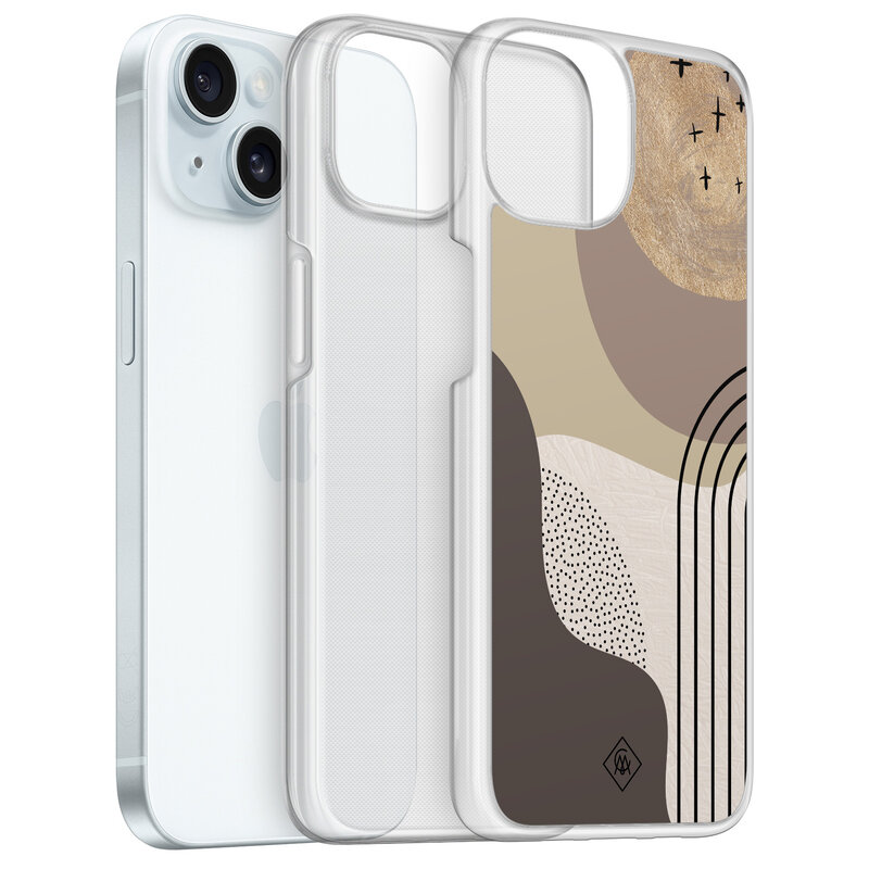 Casimoda iPhone 15 hybride hoesje - Abstract almond shapes