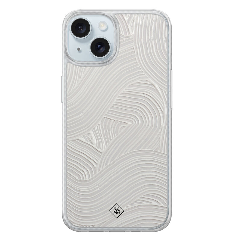 Casimoda iPhone 15 hybride hoesje - Abstract beige waves