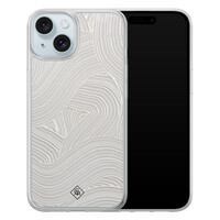 Casimoda iPhone 15 hybride hoesje - Abstract beige waves