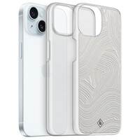 Casimoda iPhone 15 hybride hoesje - Abstract beige waves