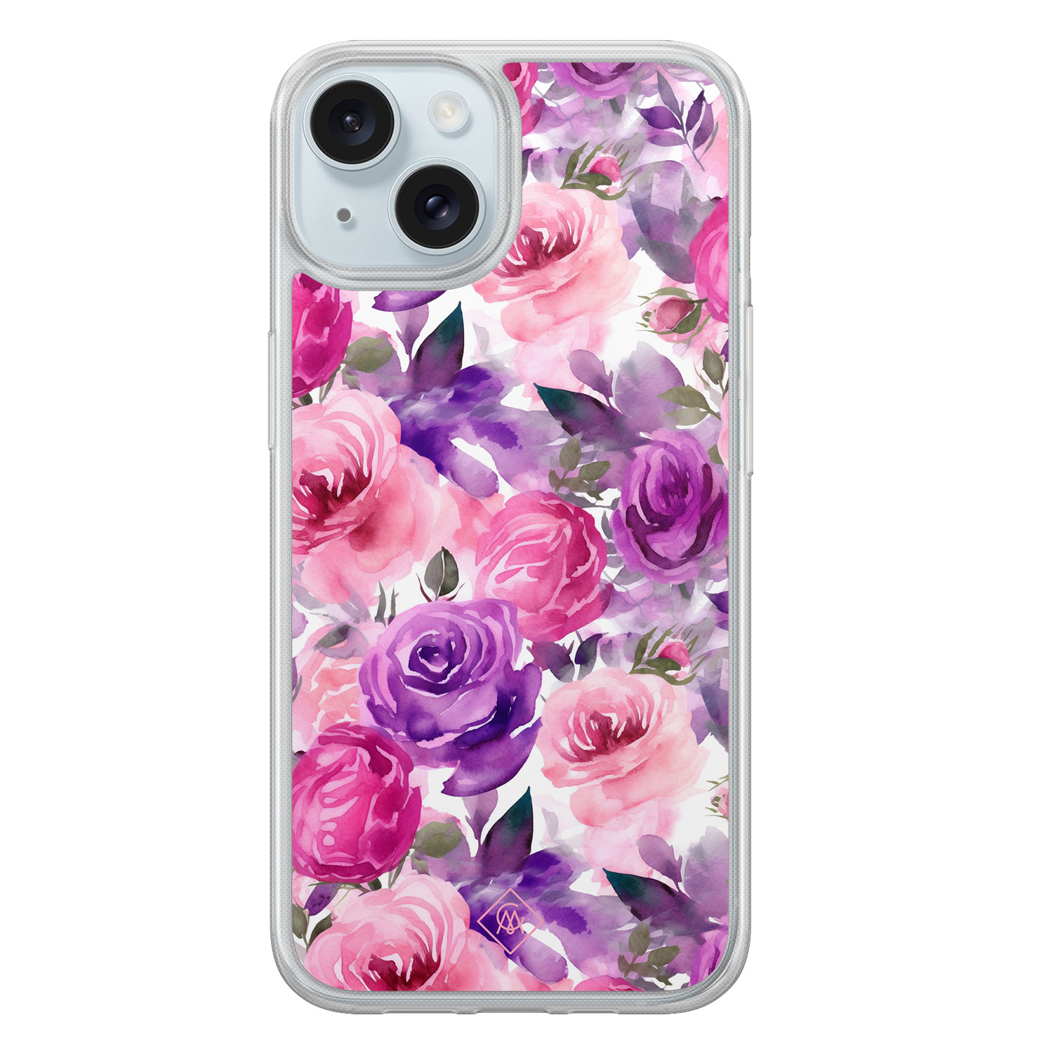 iPhone 15 hybride hoesje - Rosy blooms