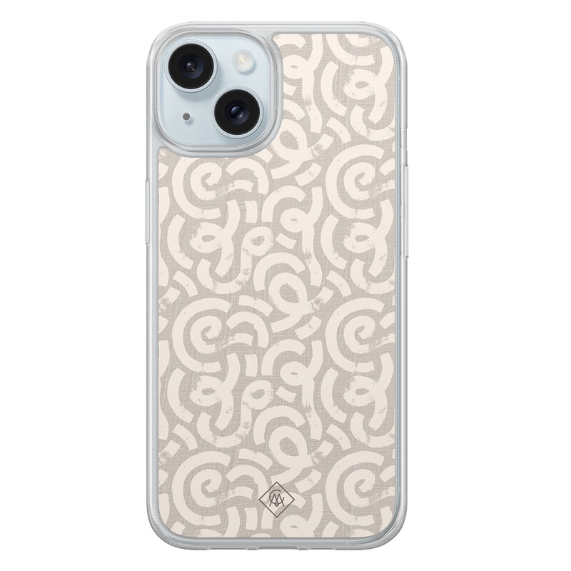 Casimoda iPhone 15 hybride hoesje - Ivory abstraction