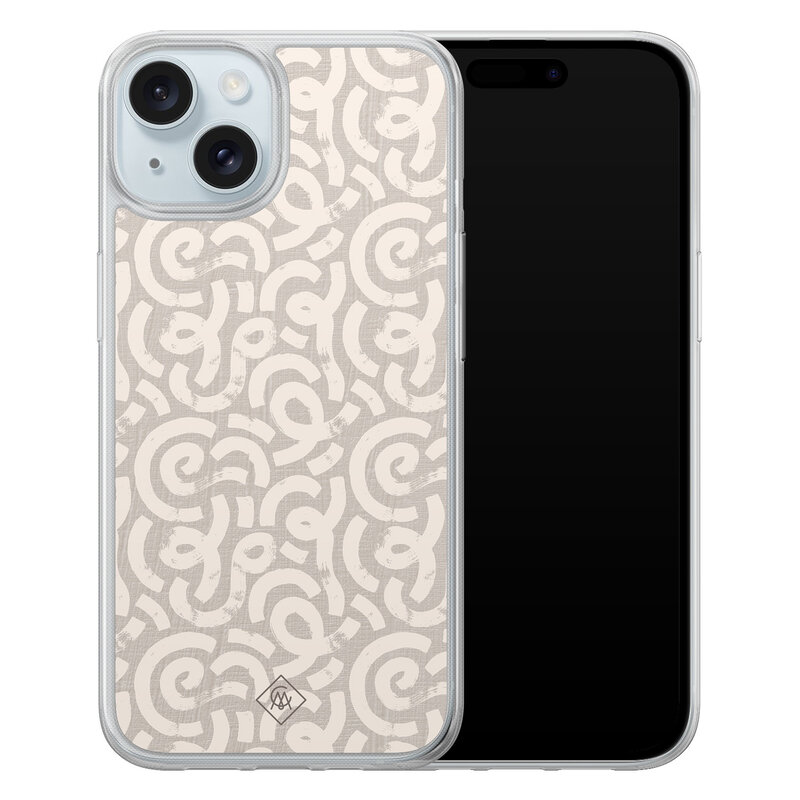 Casimoda iPhone 15 hybride hoesje - Ivory abstraction